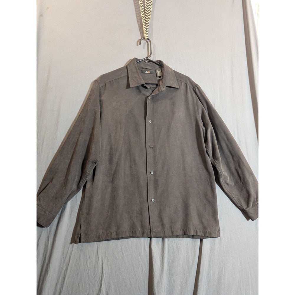 Ratio Claiborne Company Large Mens Long Sleeve Button Down Brown